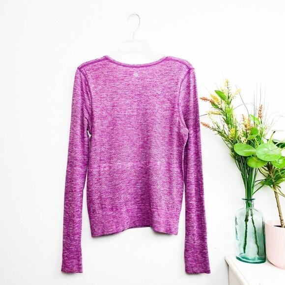 🦋 LULULEMON BREEZE BY LONG Long Sleeve Top Grape Size 6 - Picture 5 of 6